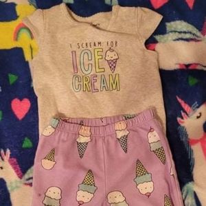 Little girl icecream pajamas